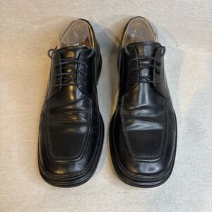 Cole Haan Mens NikeAir Black Leather Lace Up Casual Dress Shoe Rubber Soul 9.5